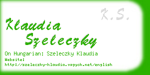 klaudia szeleczky business card